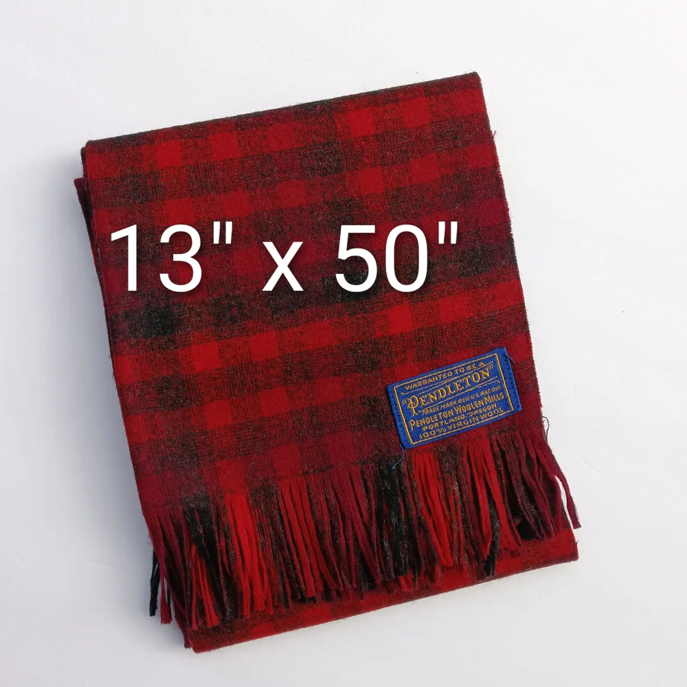 NWOT Pendleton Red & Charcoal Gray Plaid Scarf Muffler